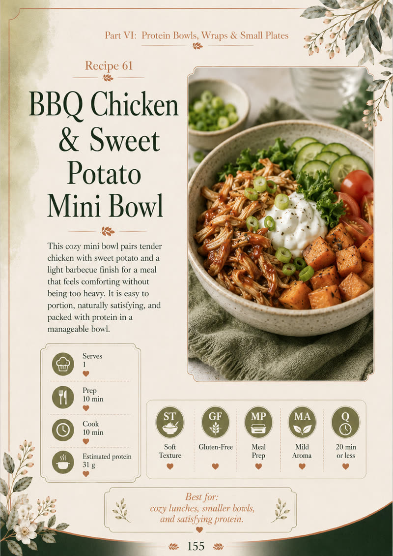 BBQ Chicken and Sweet Potato Mini Bowl recipe page