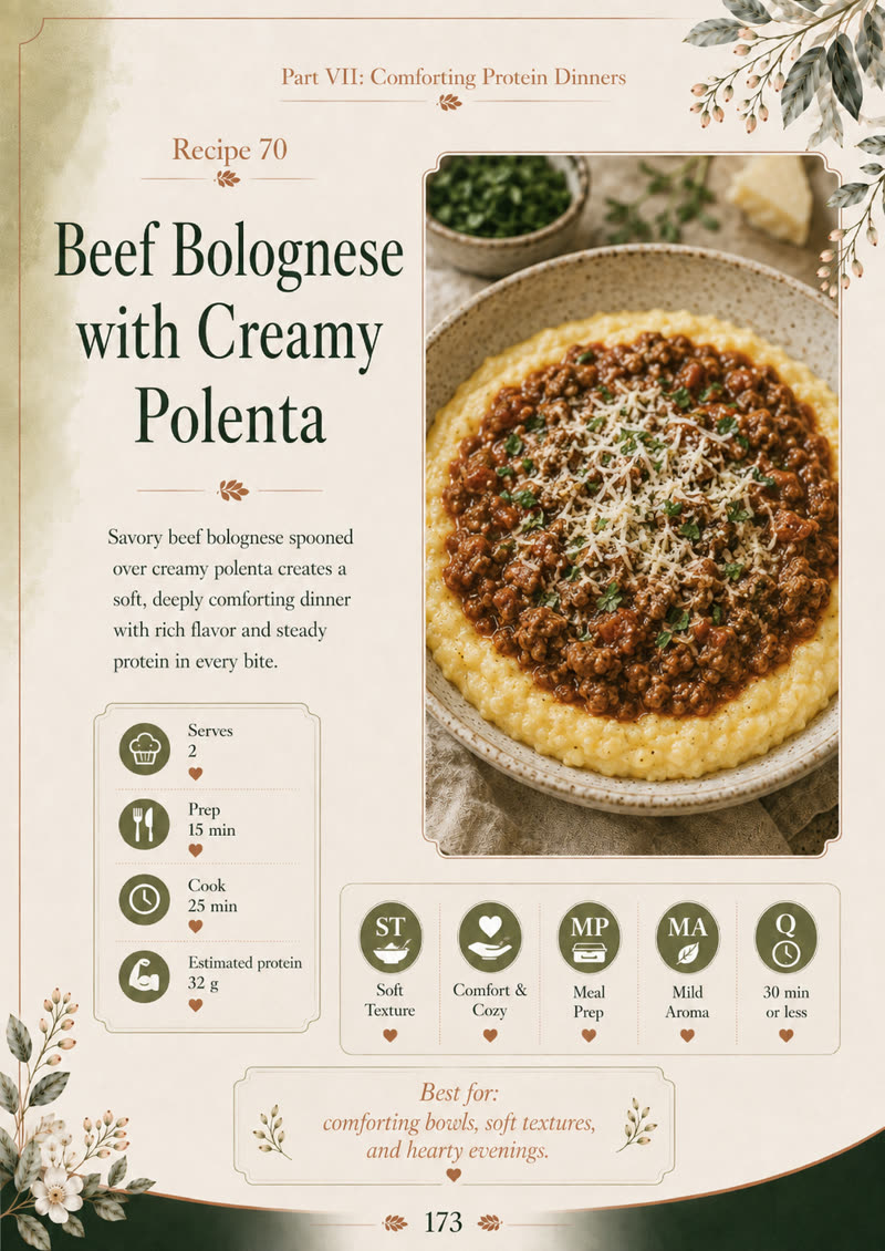 Beef Bolognese with Creamy Polenta recipe page