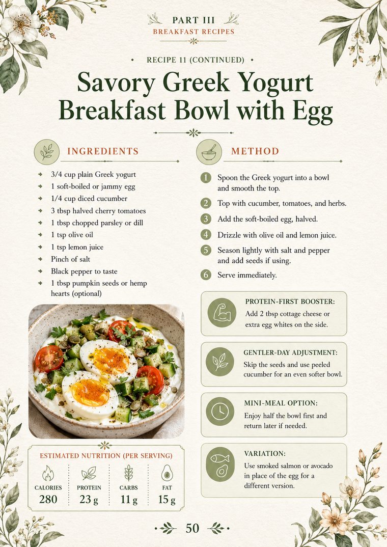 Savory Greek Yogurt Breakfast Bowl recipe page