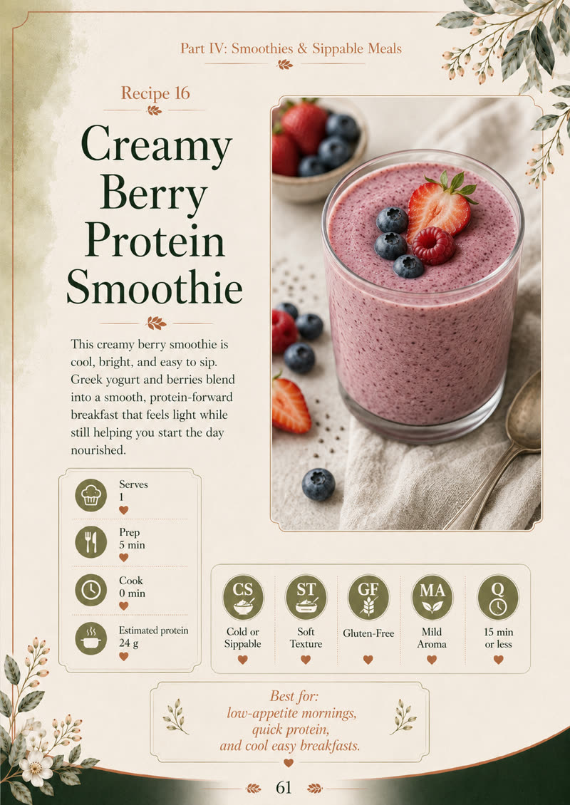 Creamy Berry Protein Smoothie recipe page