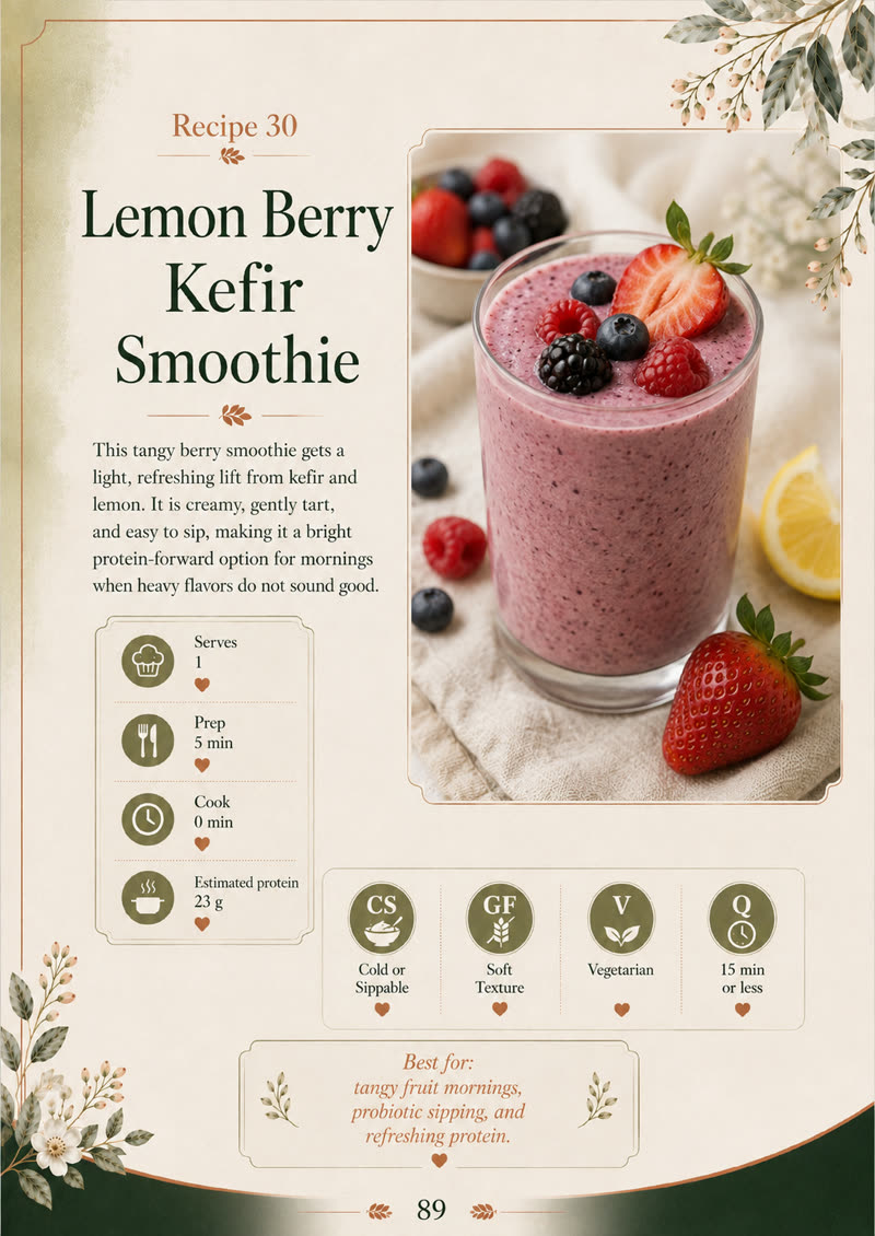Lemon Berry Kefir Smoothie recipe page