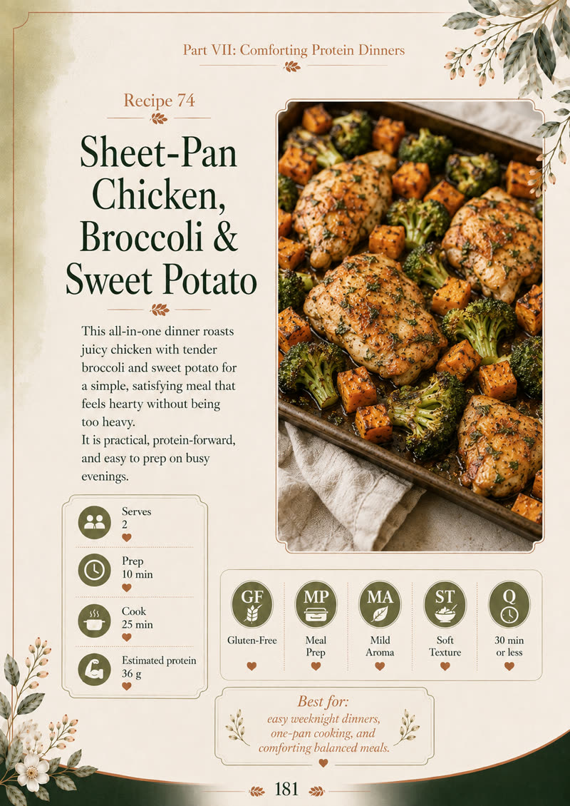 Sheet-Pan Chicken, Broccoli and Sweet Potato recipe page
