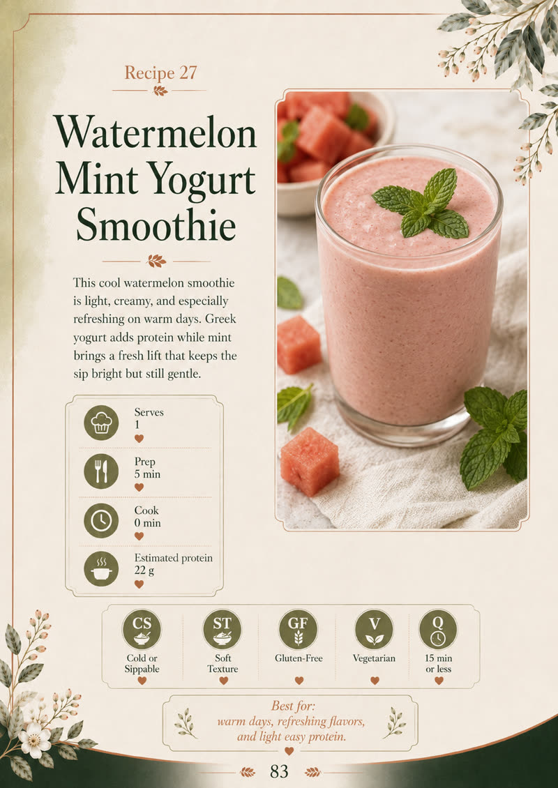 Watermelon Mint Yogurt Smoothie recipe page