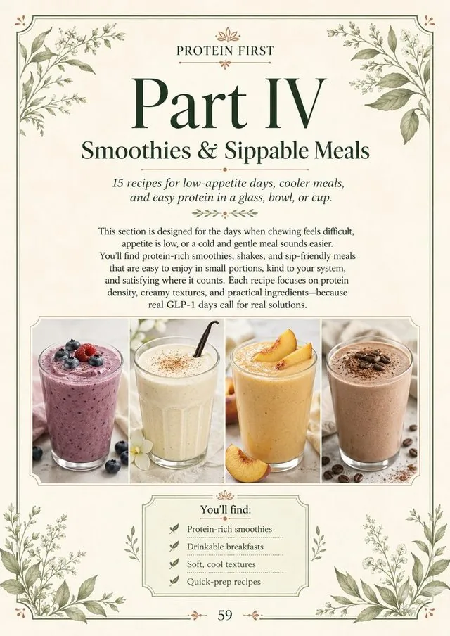 Smoothies & Sippable Meals section