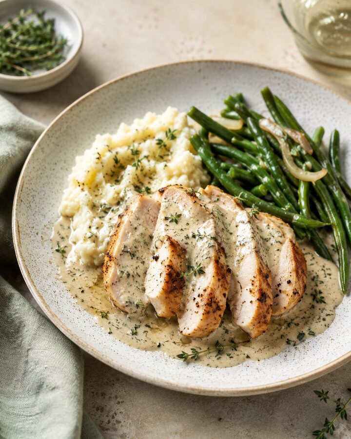 Creamy herb chicken plate